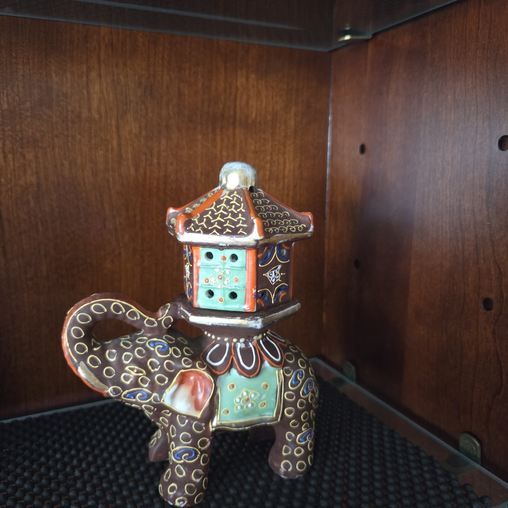 Colorful Elephant Figurine-Incense  Burner